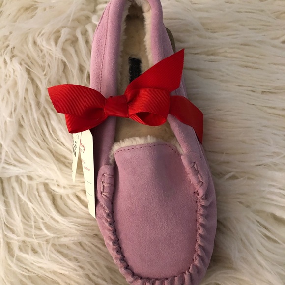 Talbots pink suede with faux fur slippers - Picture 4 of 6